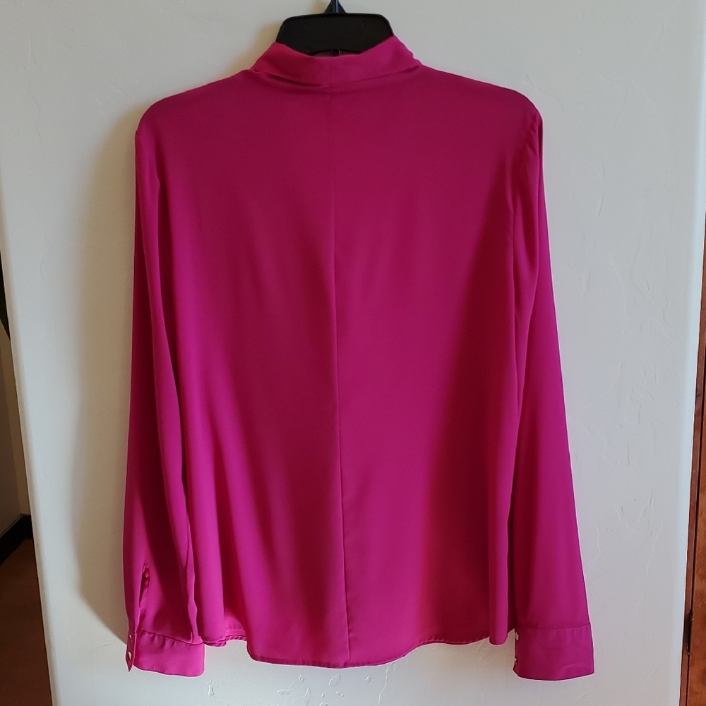 Calvin Klein Fuchsia Blouse with Tie Neck - Picture 7 of 10